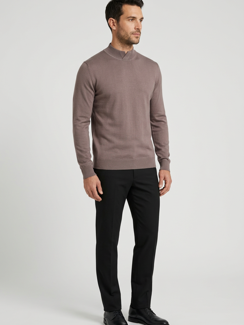 Pullover 76441 Lux Light Brown front-right model view