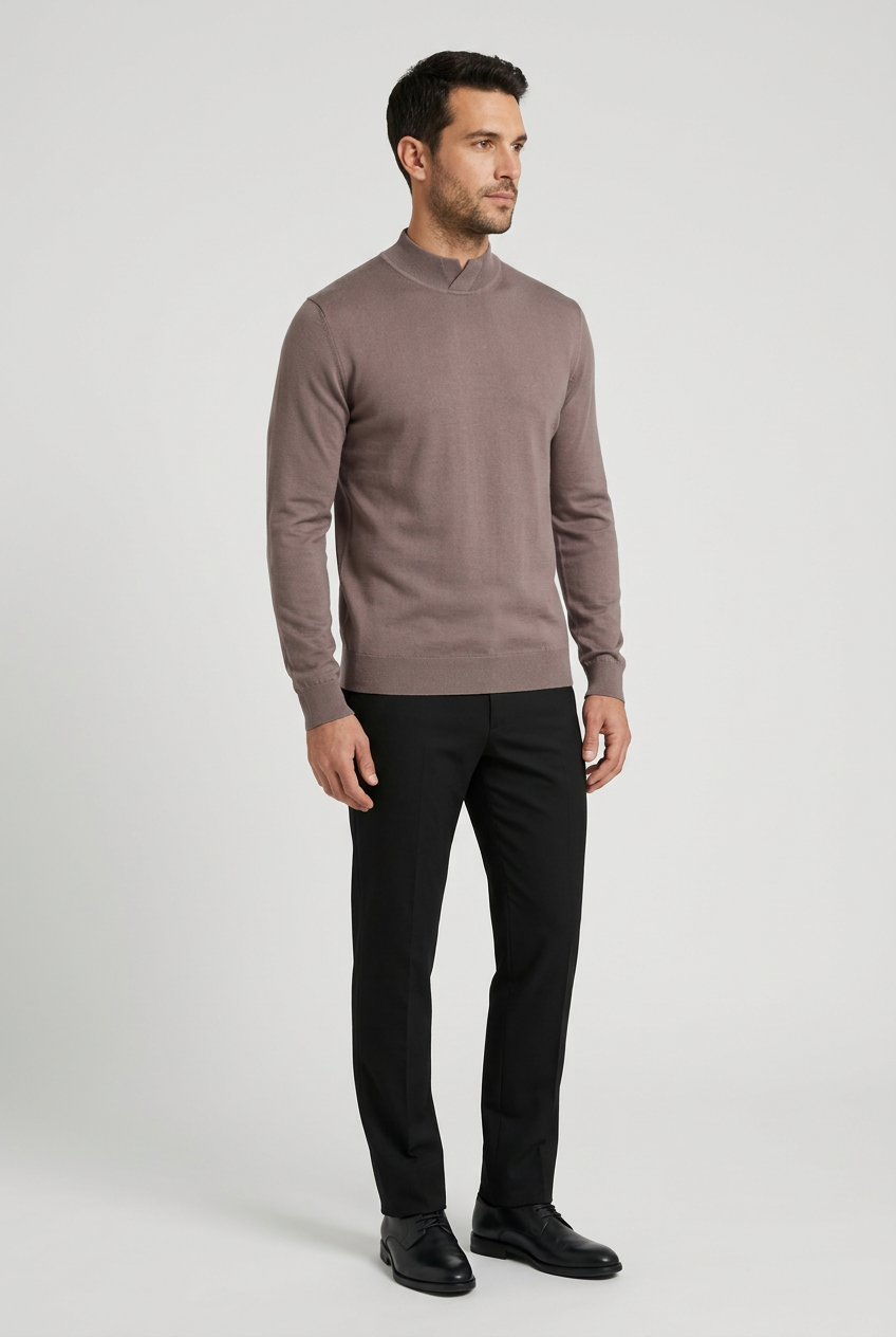 Pullover 76441 Lux Light Brown front-right model view