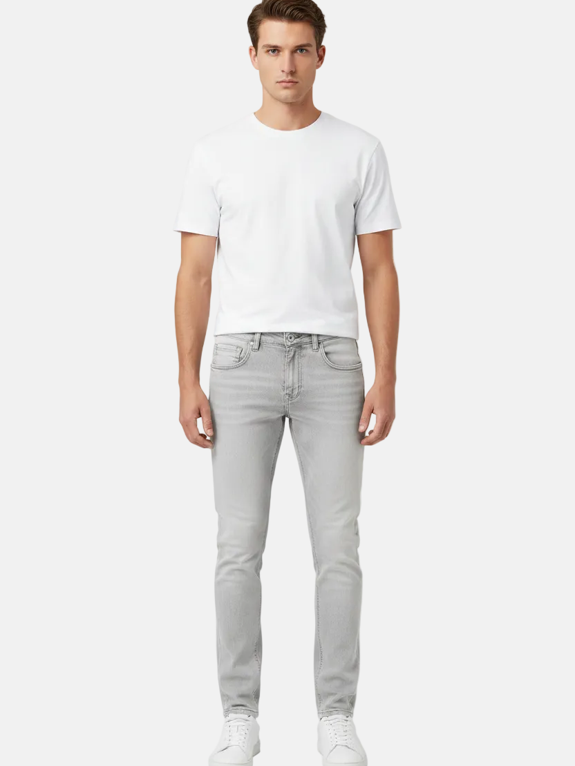 Halvik Light Grey Jeans - Front