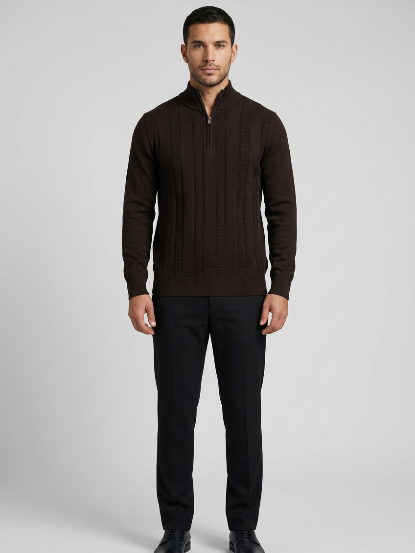 Pullover 76443 Mist Brown front model view