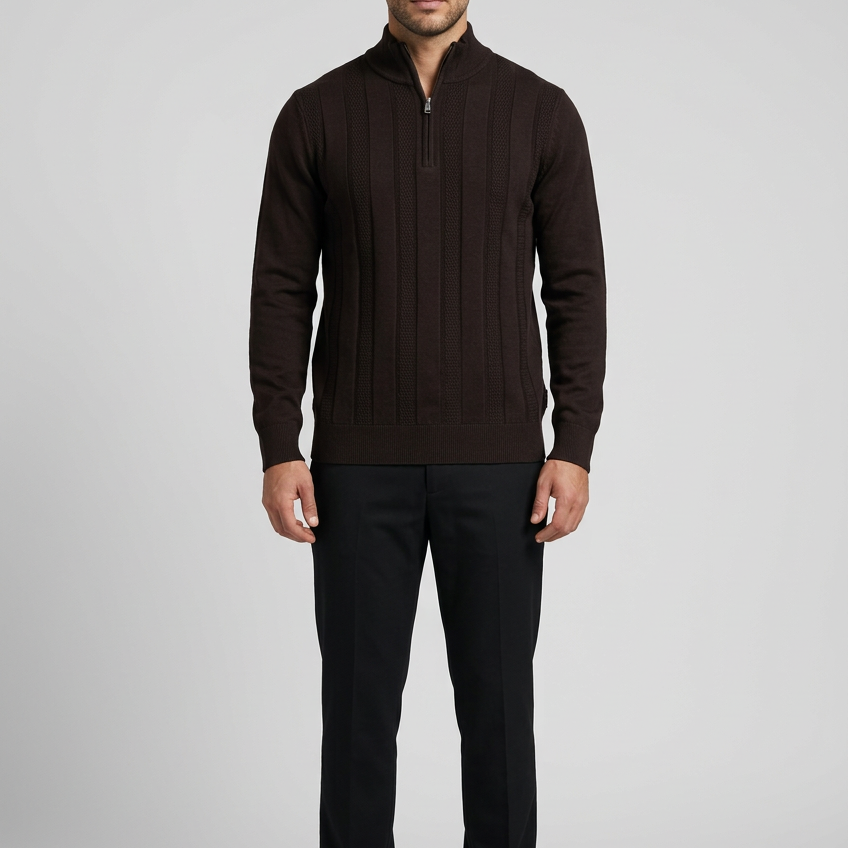 Pullover 76443 Mist Brown front model view