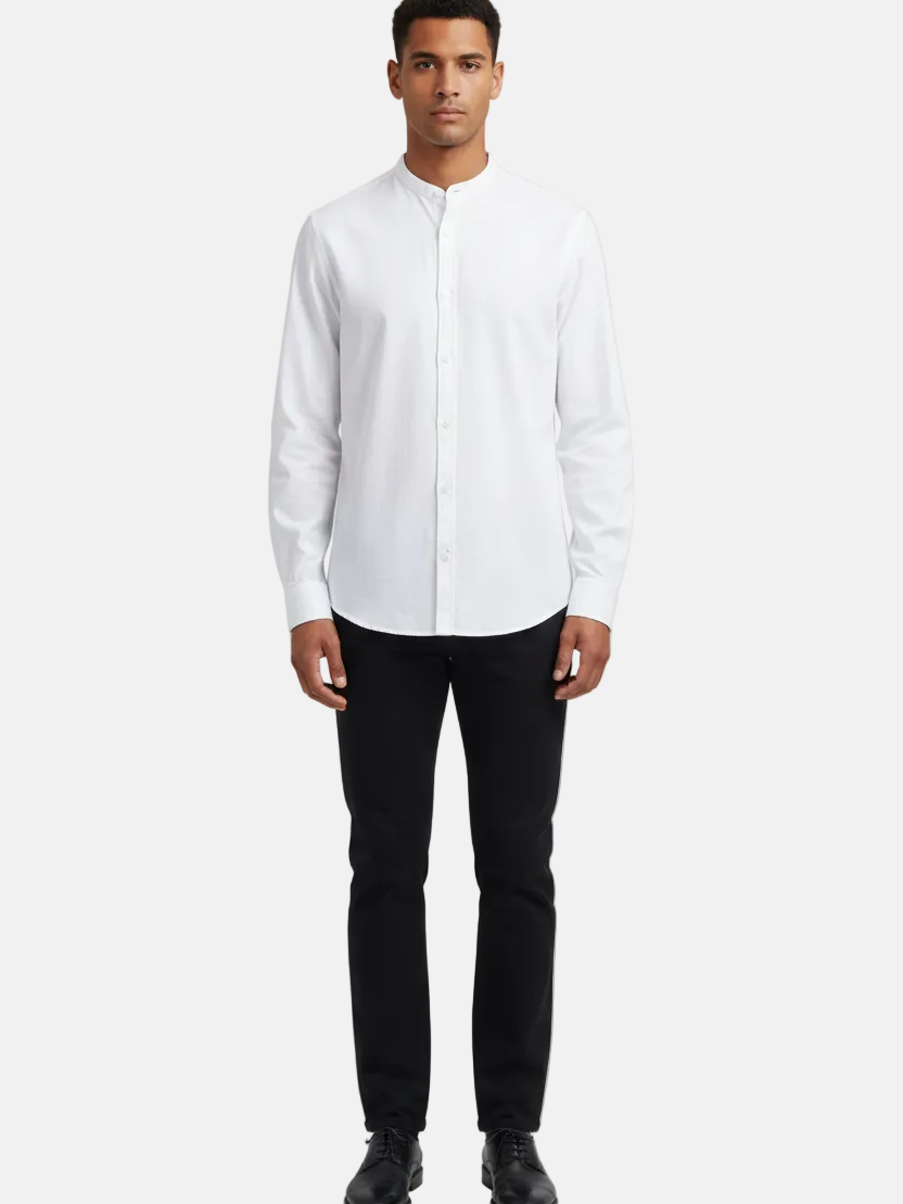 Merax White Long Sleeve Shirt - Tucked In