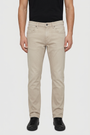 Grelix Light Beige jeans on model, front view