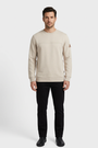Onvik Beige sweater on model, front view