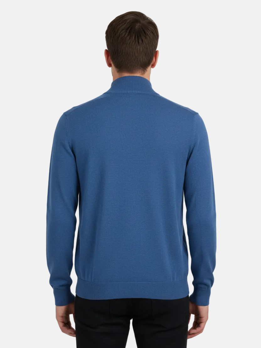 Halron Dark Blue Half-Zip Pullover - Back