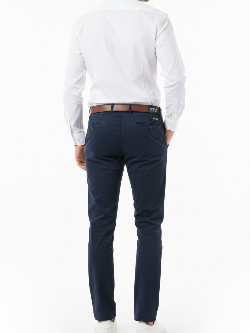 Wam Denim Jorell Navy Chino – model back view