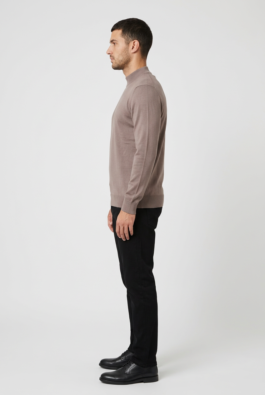 Pullover 76441 Lux Light Brown left side model view