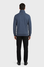 Malvik Navy sweater on model, back view