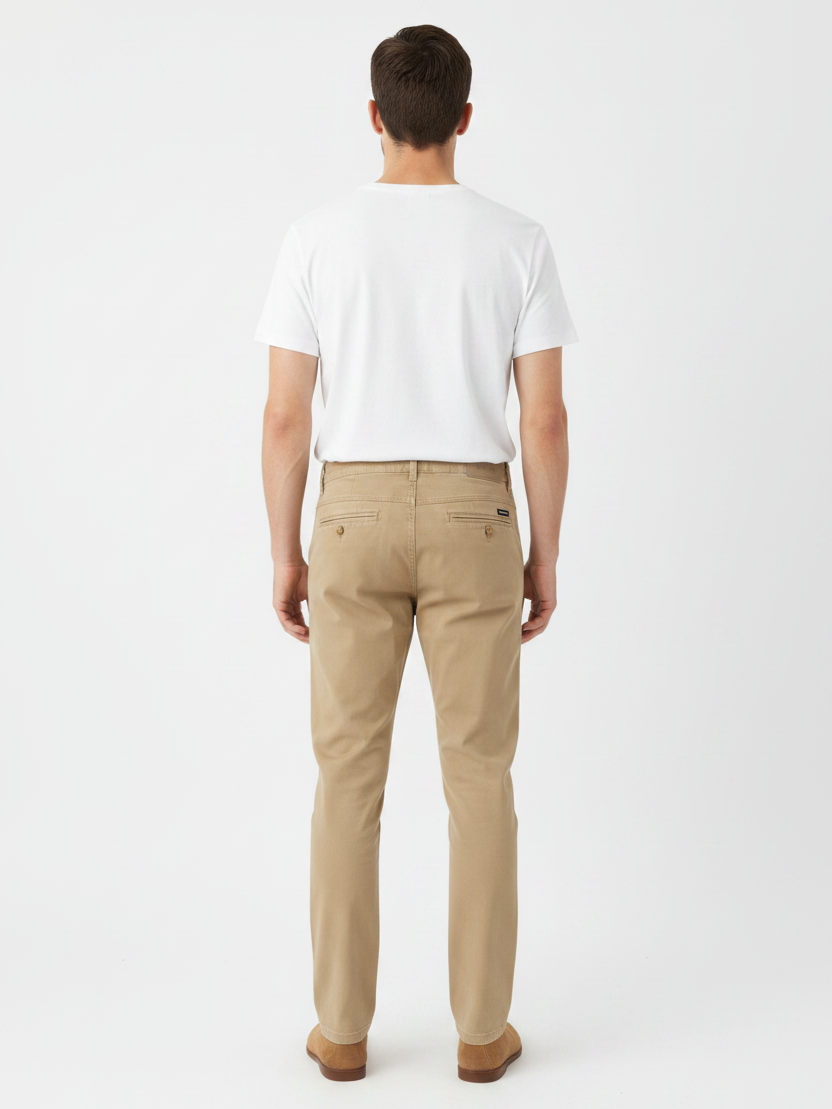 WAM DENIM Chino 72446 Thalin Dark Beige - Back View