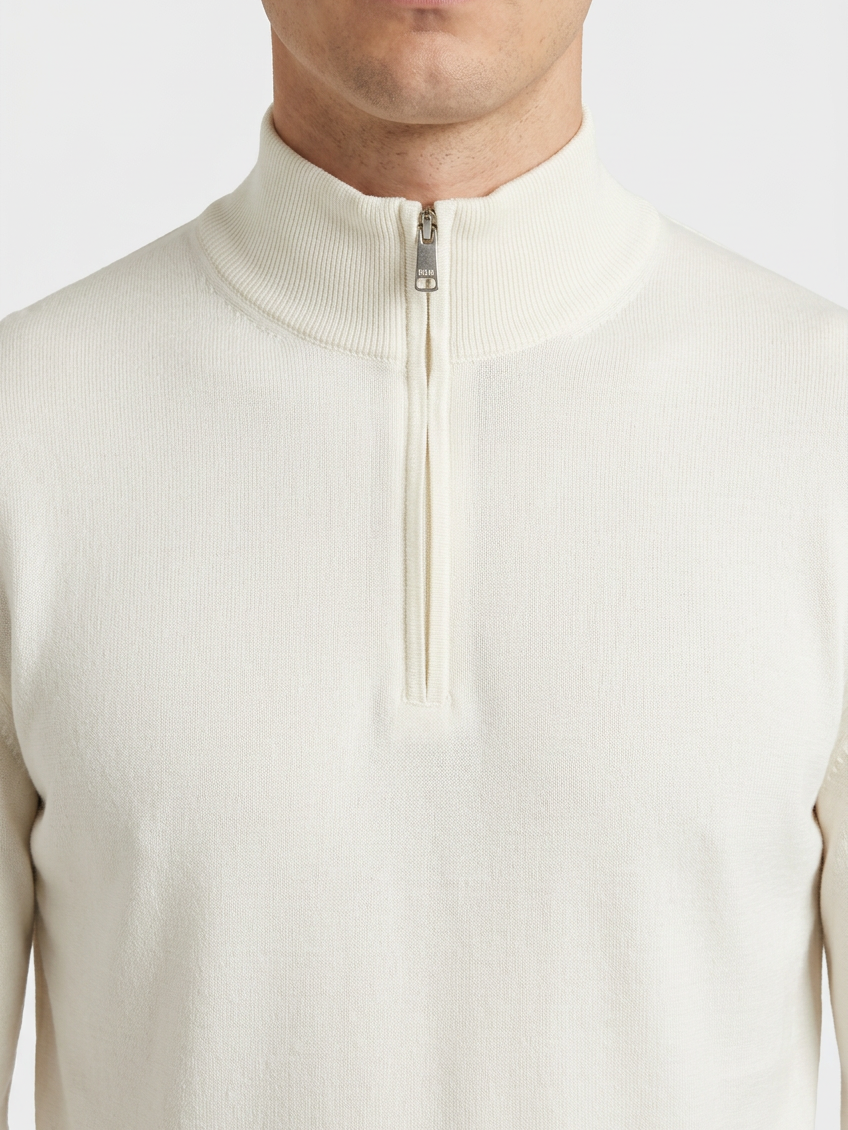 Pullover 76444 Sharp Off White collar and zipper detail