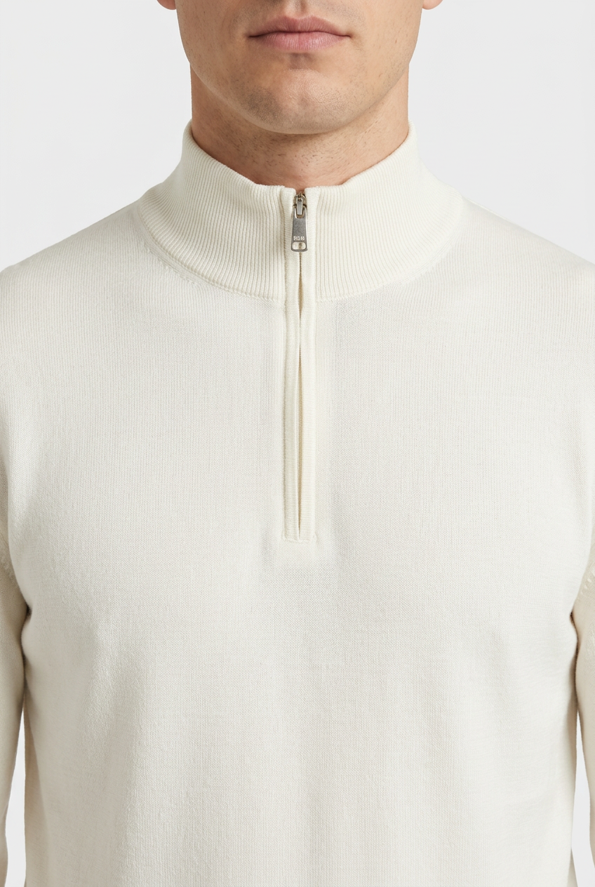 Pullover 76444 Sharp Off White collar and zipper detail