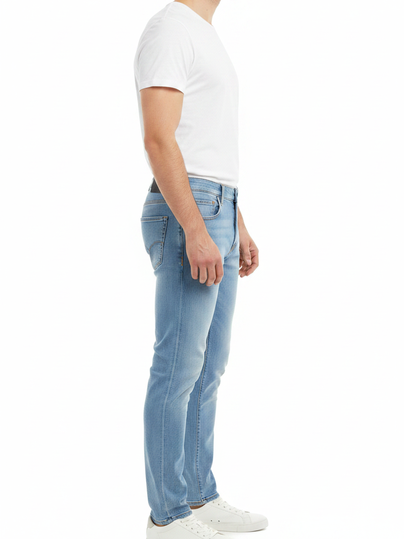 Side profile - Rylor Light Blue Slim Fit Jeans on model