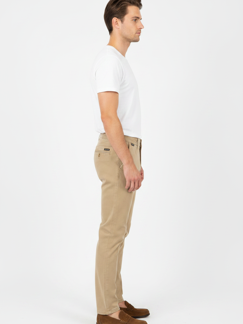 WAM DENIM Chino 72446 Thalin Dark Beige - Side View