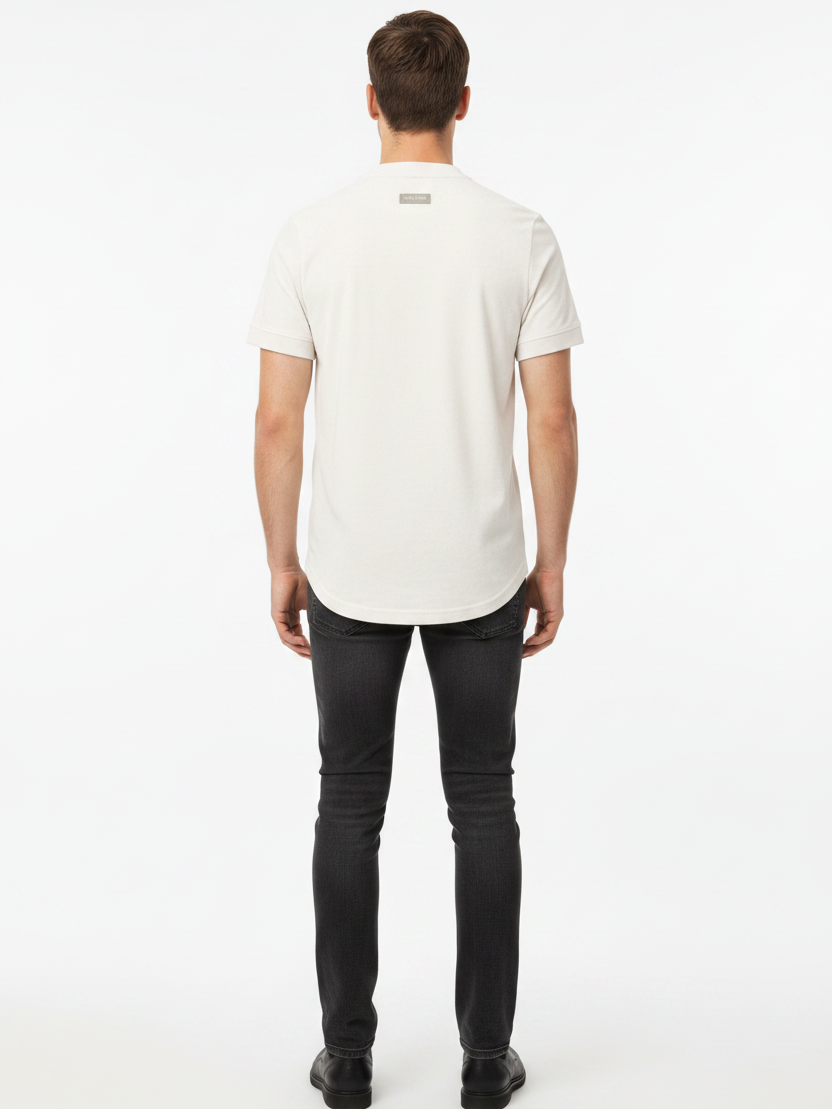 WAM DENIM T-Shirt 79664 Velvet Off White - Back View