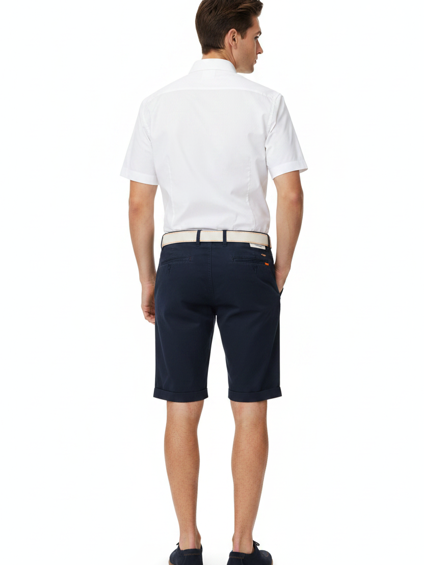 Wam Denim Kelden Navy Chino Shorts – model back view