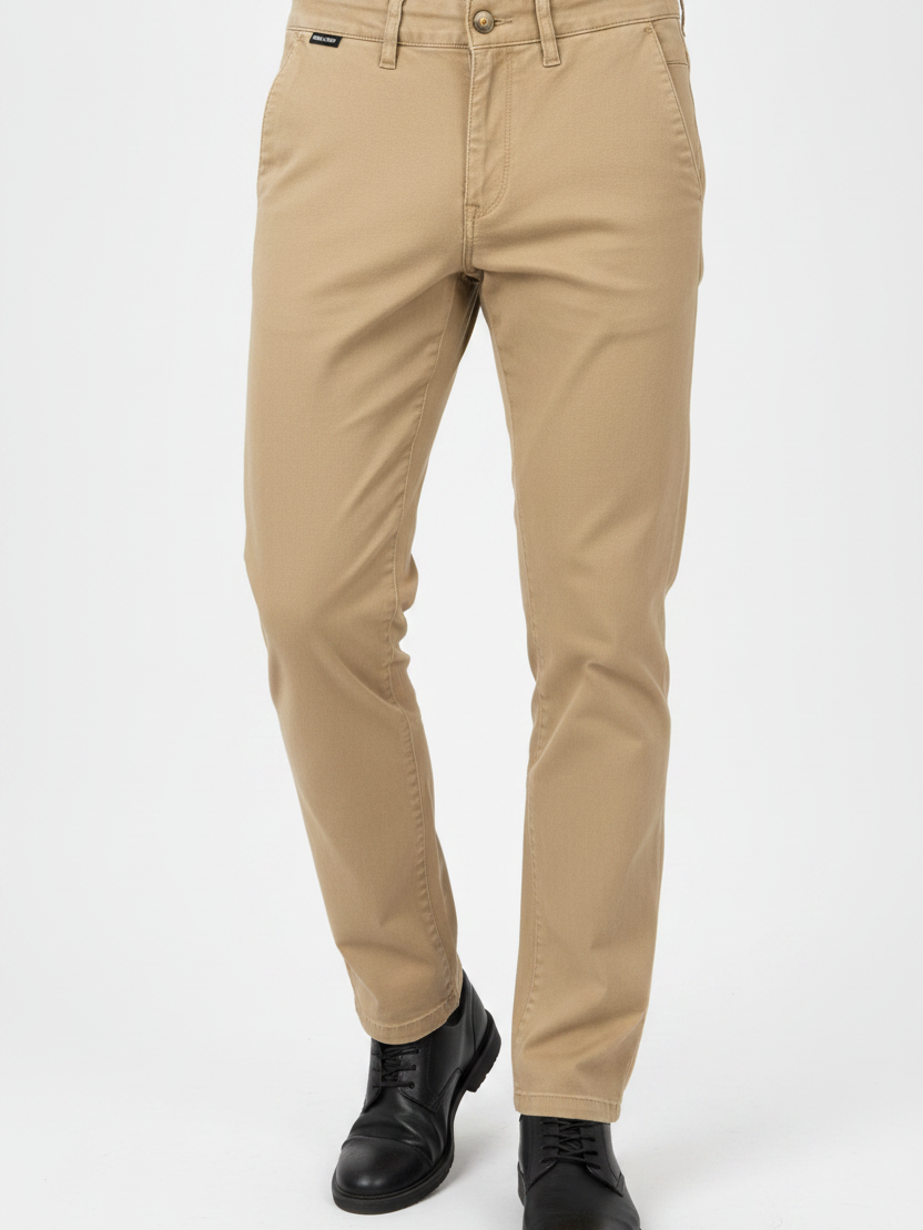 WAM DENIM Chino 72446 Thalin Dark Beige - Waist Detail