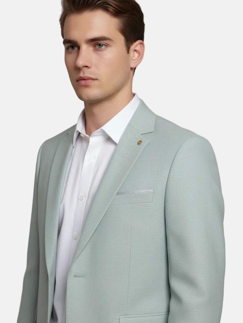 Luthen Light Green Blazer - Front Upper Body