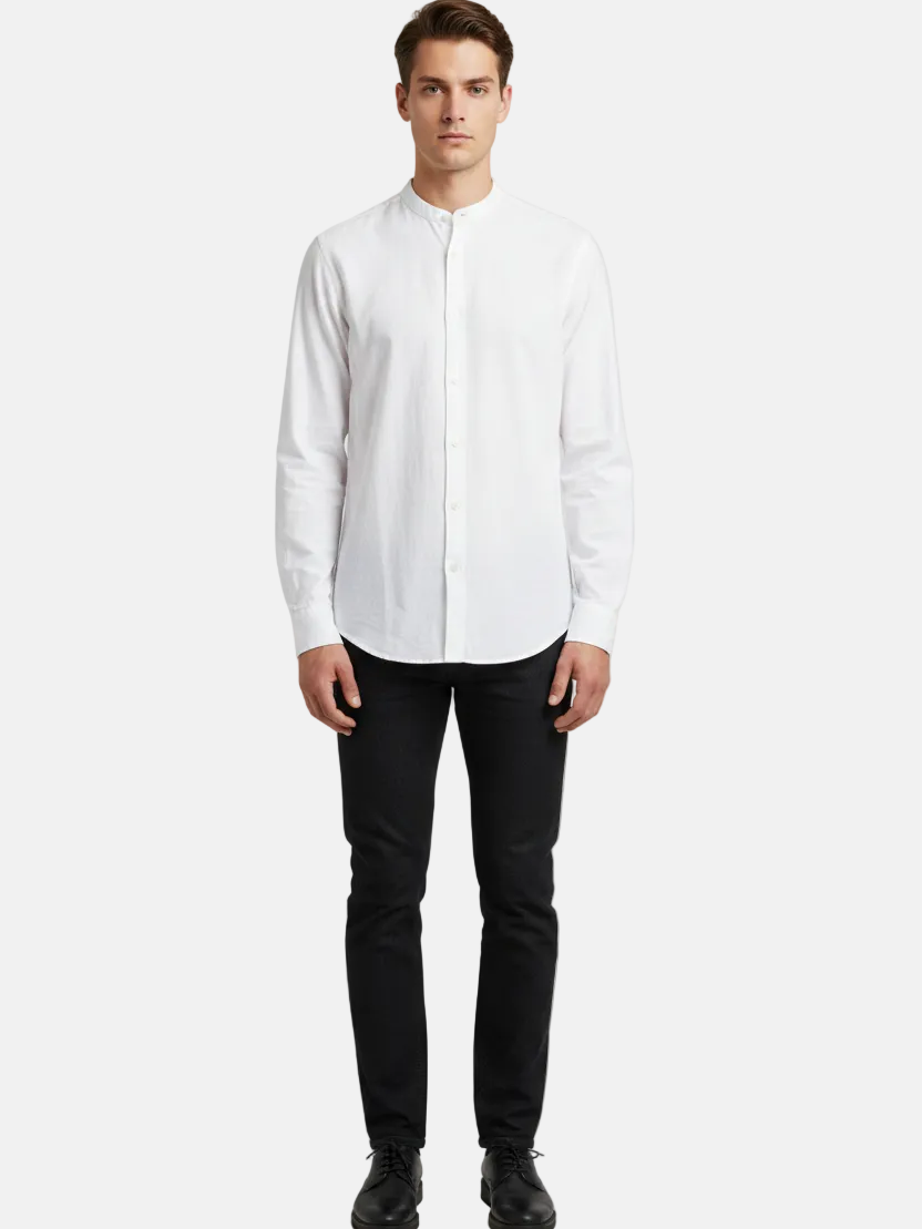 Merax White Long Sleeve Shirt - Front