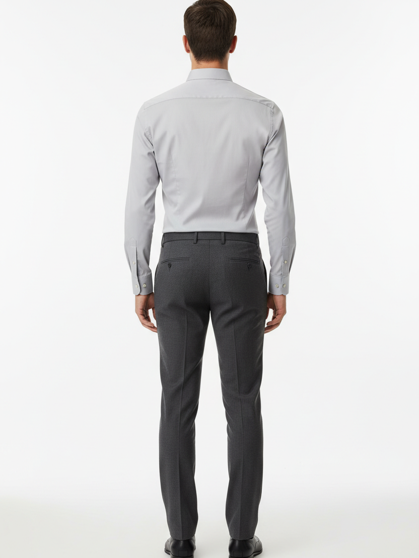 WAM DENIM Norvik Light Grey Shirt - Back View