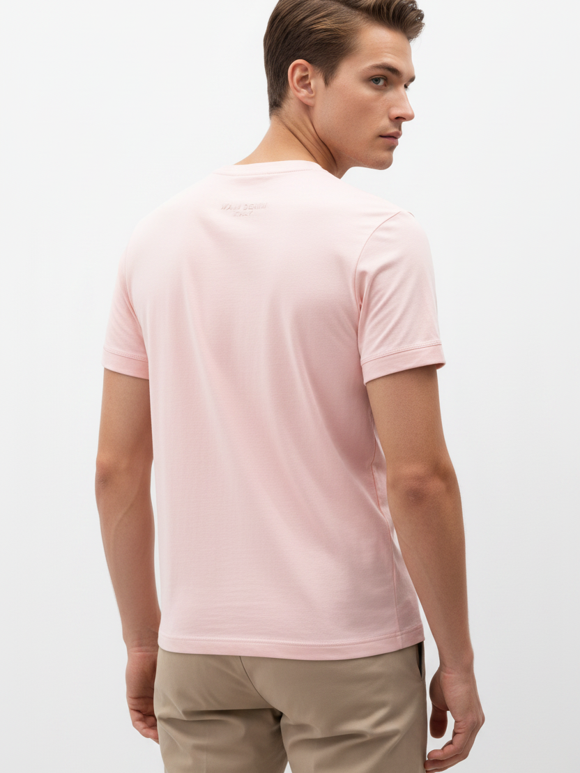Wam Denim Cromer Light Pink T-shirt – model back view