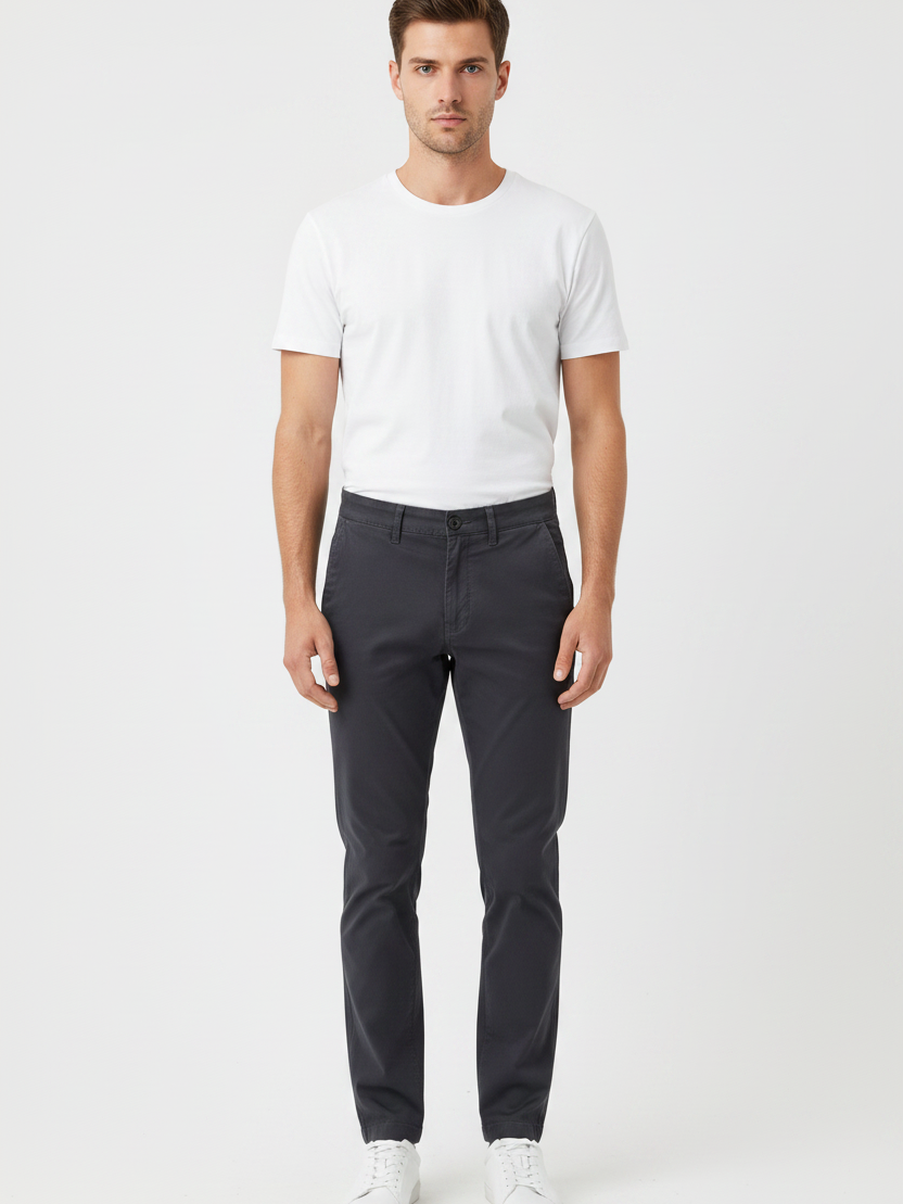 WAM DENIM Chino 72446 Thalin Anthracite - Front View
