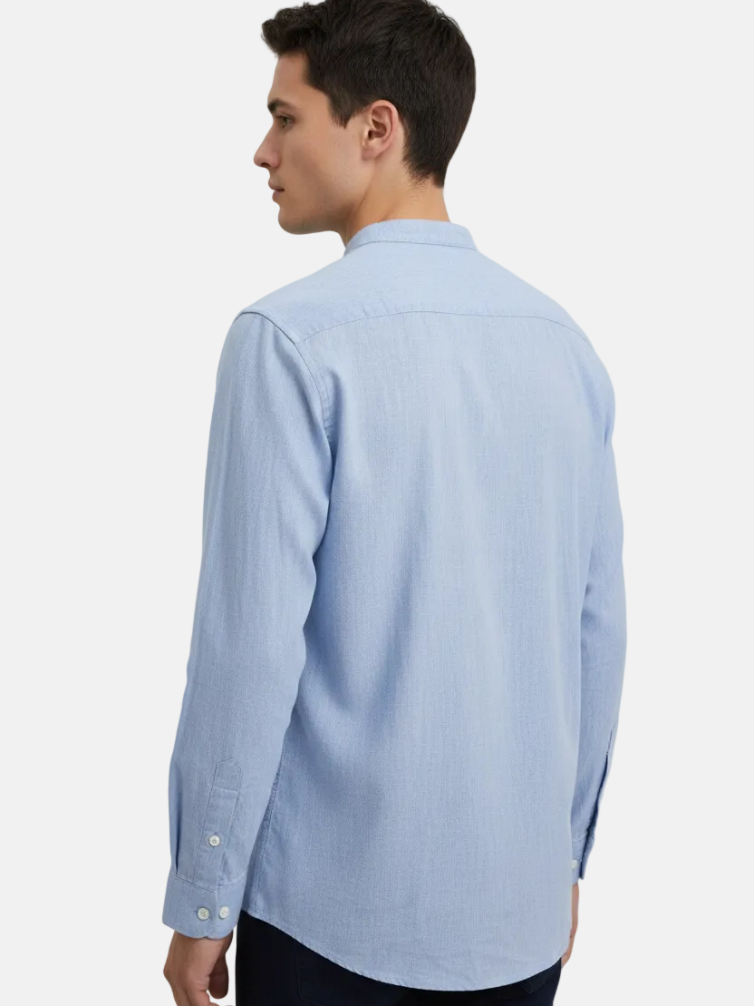 Merax Blue Long Sleeve Shirt - Back Upper Body