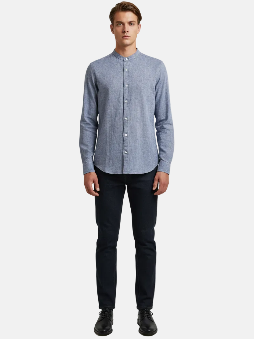 Merax Indigo Long Sleeve Shirt - Front