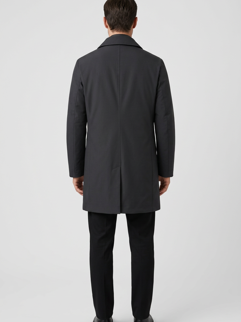 Trek winter jacket on model, back view