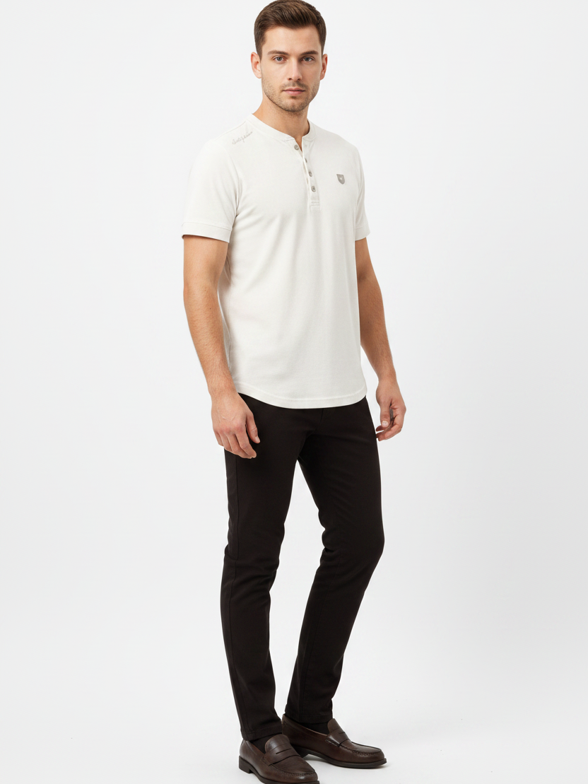 WAM DENIM T-Shirt 79664 Velvet Off White - Three-Quarter View