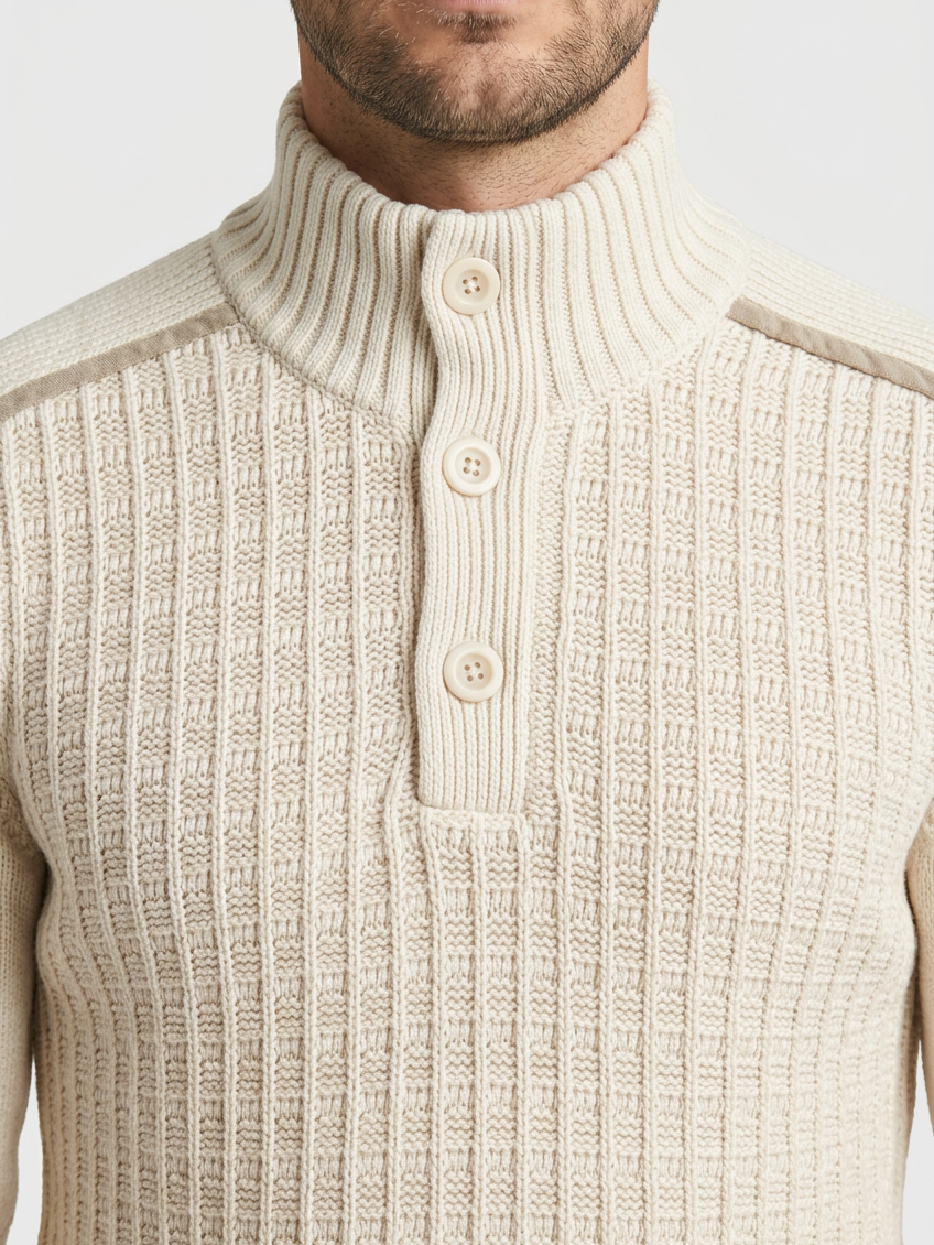 Sweater 77560 Crisp collar and button detail