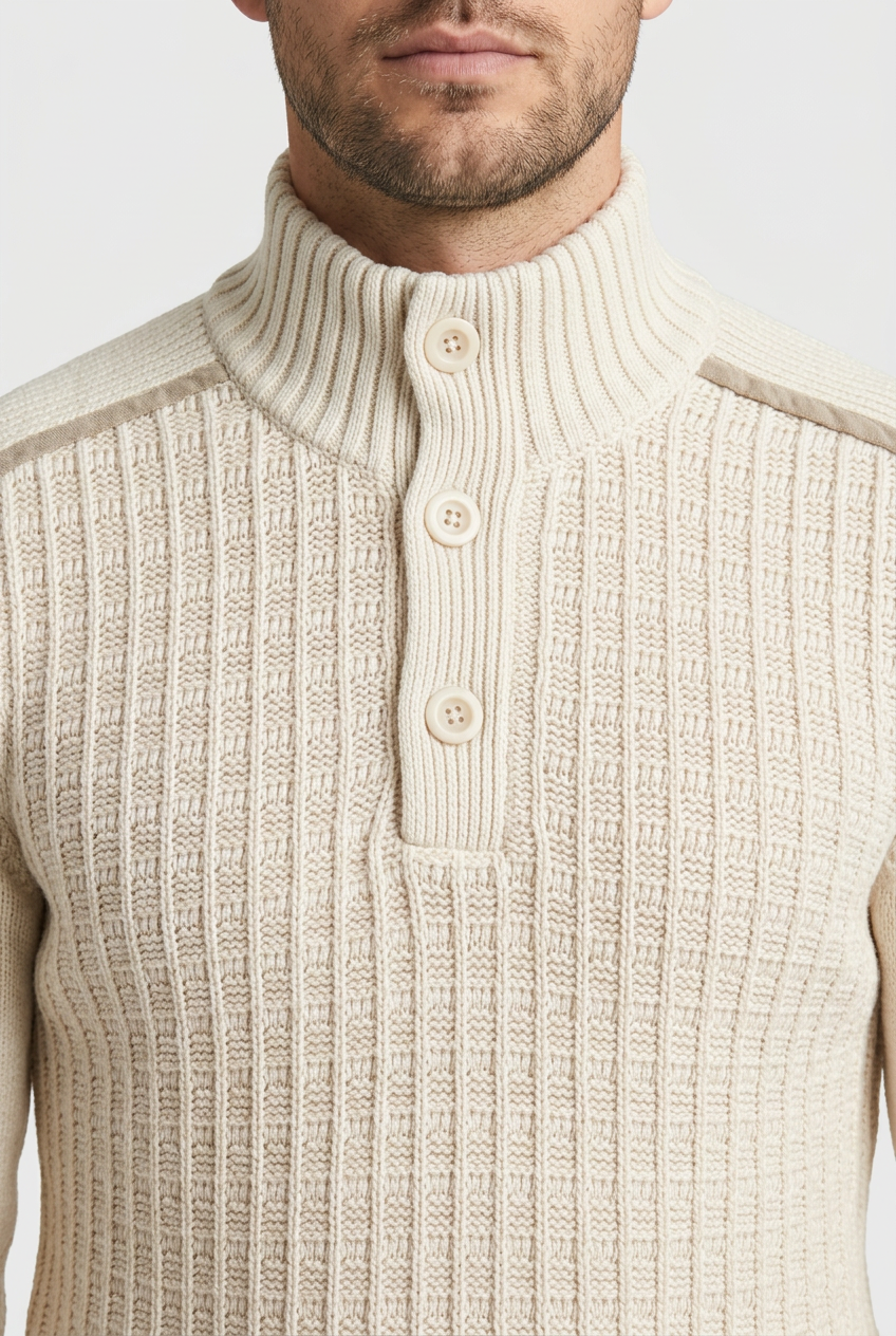 Sweater 77560 Crisp collar and button detail