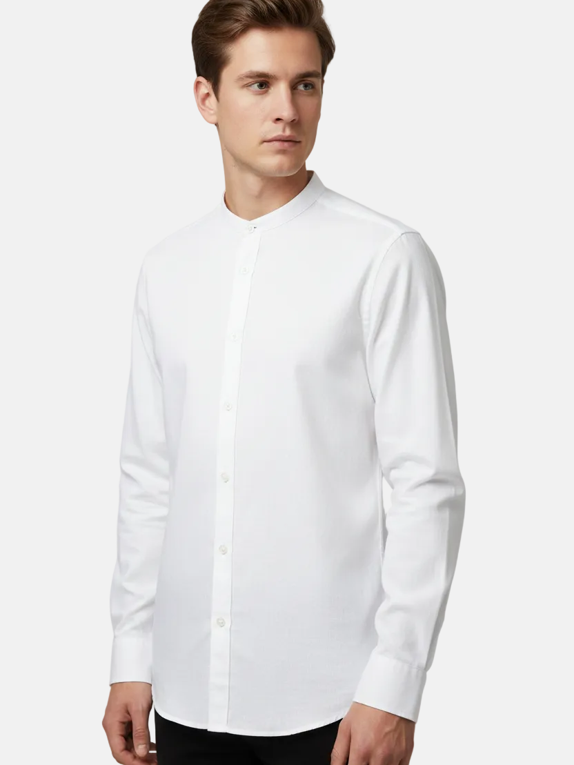 Merax White Long Sleeve Shirt - Front Upper Body