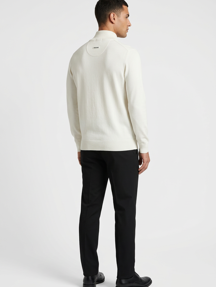 Pullover 76444 Sharp Off White back three-quarter model view