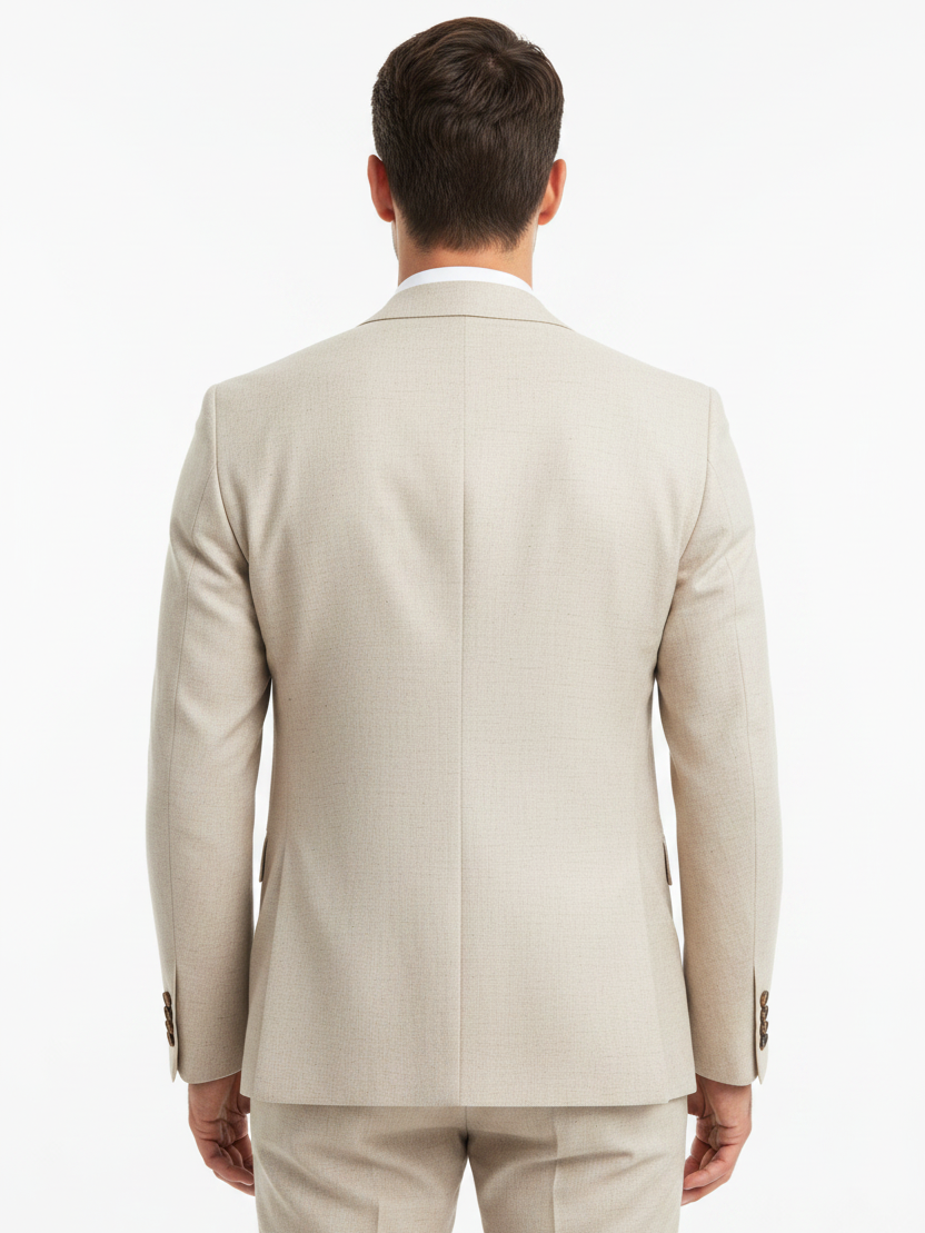 Wam Denim Corlan Light Beige Blazer – back view on model
