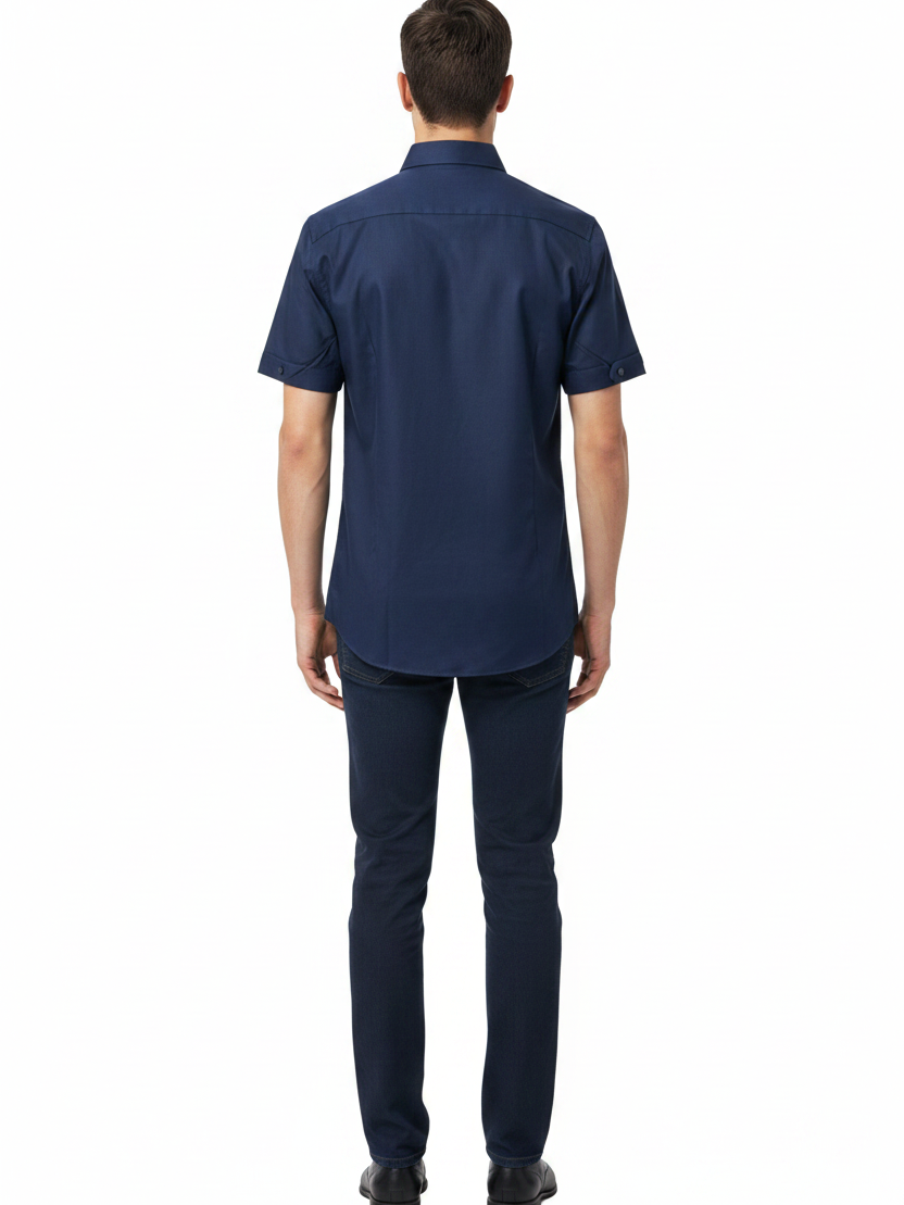 Lorven Navy Short Sleeve Shirt - Back