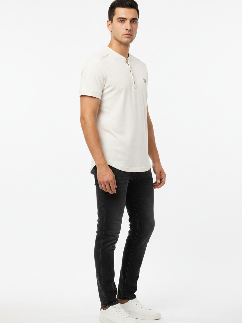 WAM DENIM T-Shirt 79664 Velvet Off White - Side View