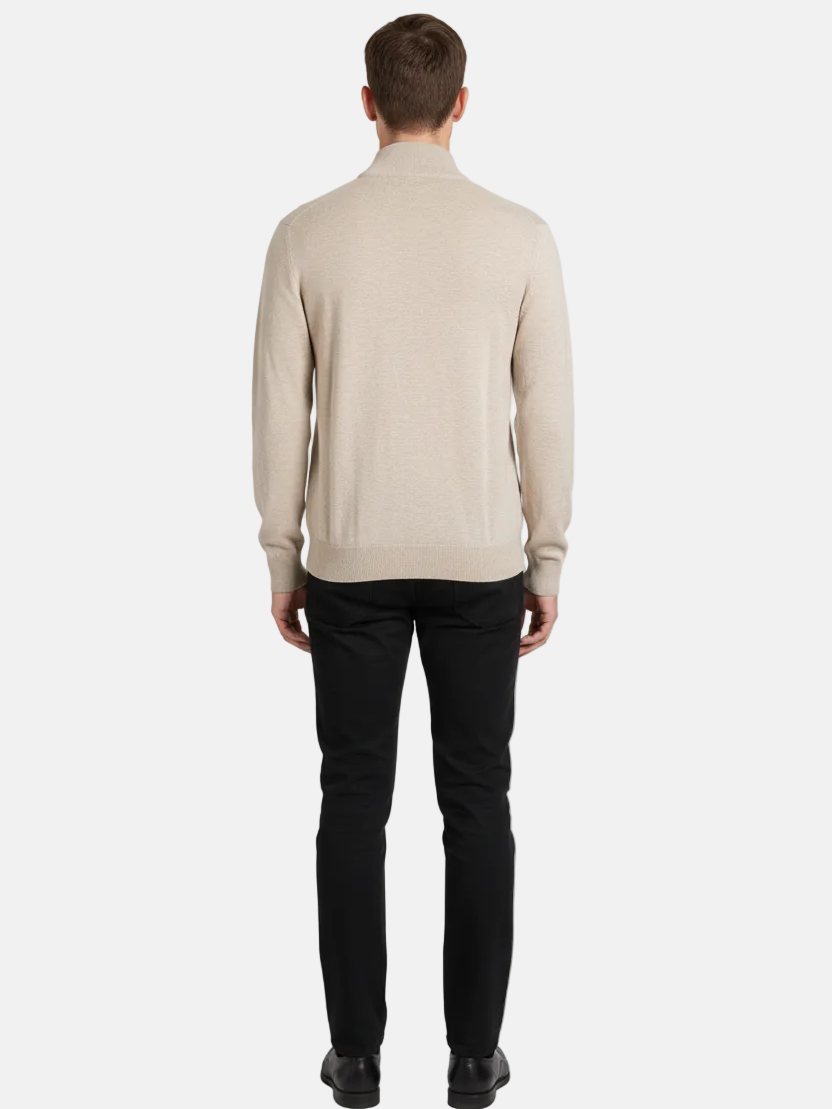 Halron Beige Half-Zip Pullover - Back