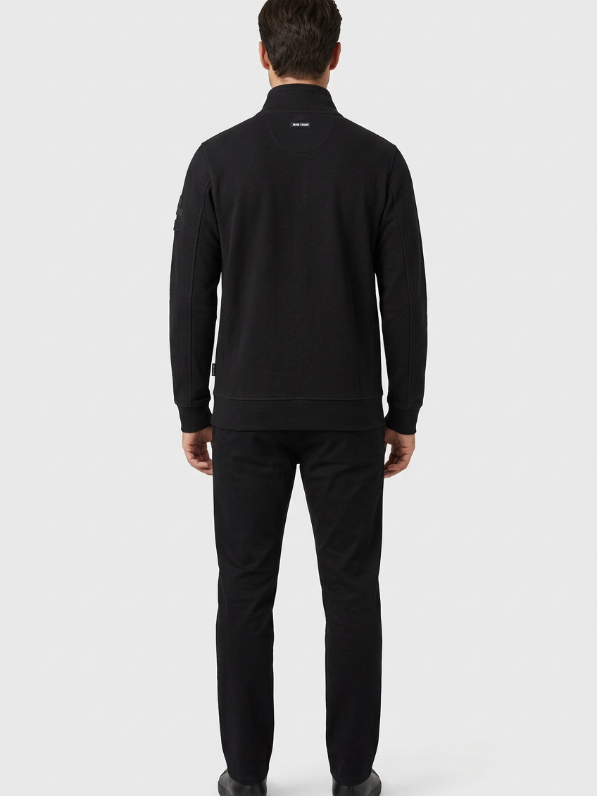 Nerik Black sweater on model, back view