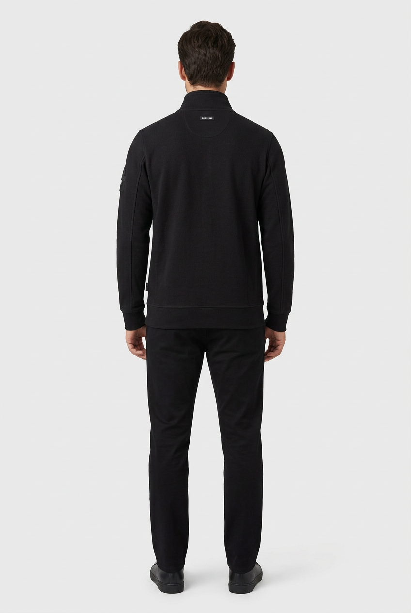 Nerik Black sweater on model, back view