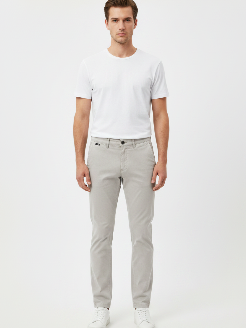 WAM DENIM Chino 72458 Kelvin Grey - Front View