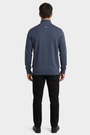 Mist Navy pullover on model, back view