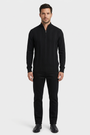 Mist Black pullover on model, front view