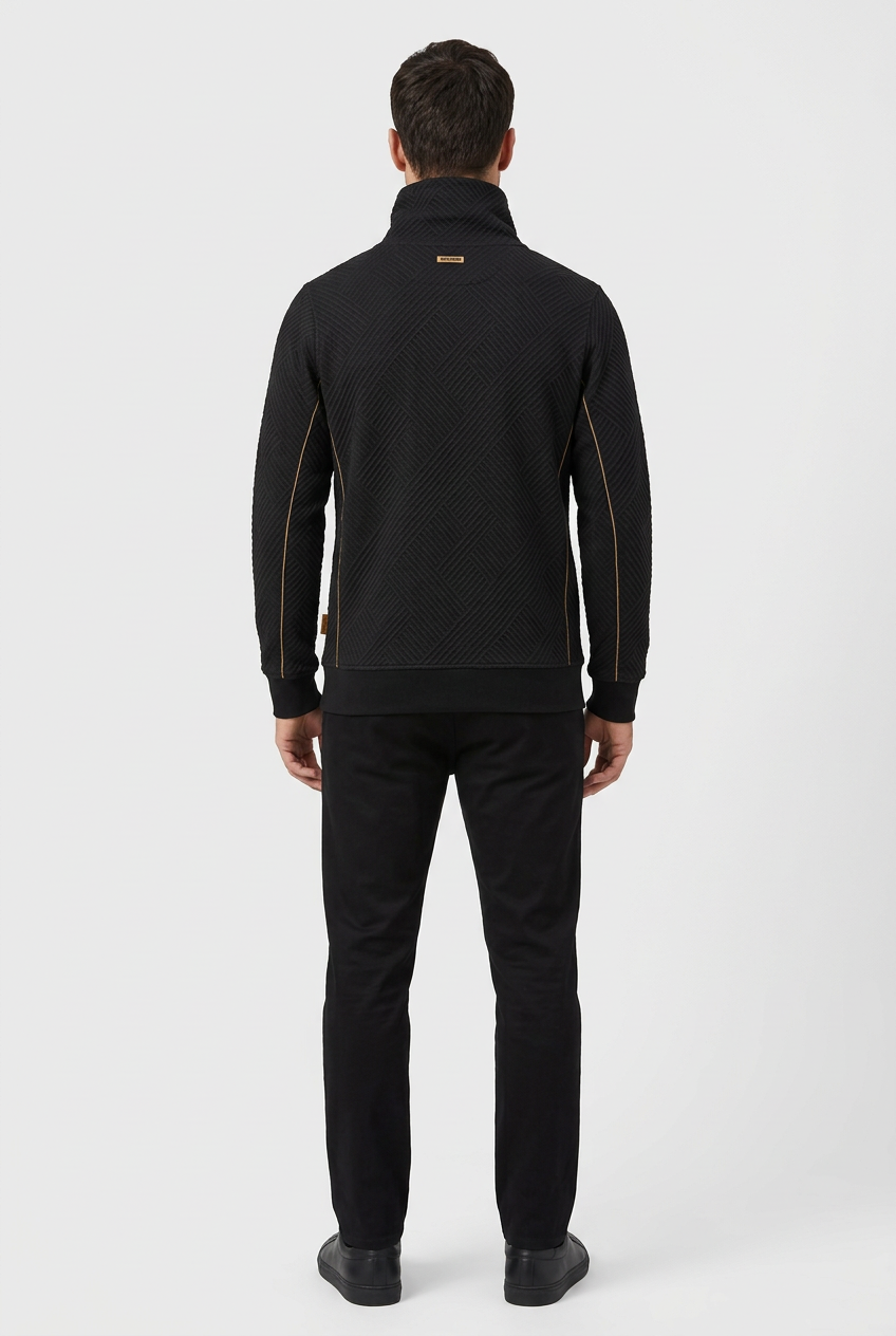 Kavrix Black sweater on model, back view