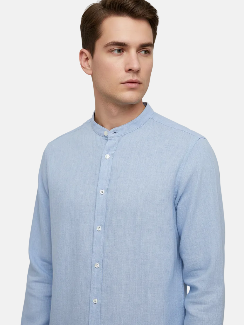 Merax Blue Long Sleeve Shirt - Front Upper Body