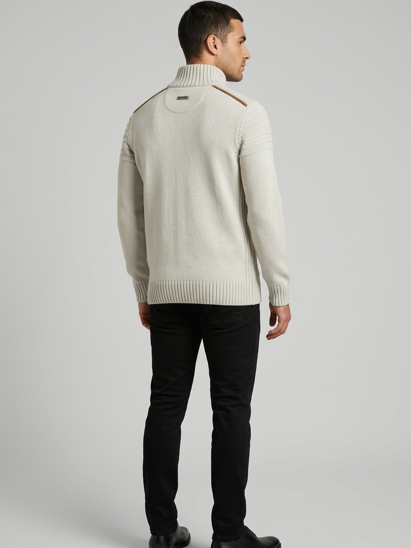 Sweater 77557 Ebony back three-quarter model view