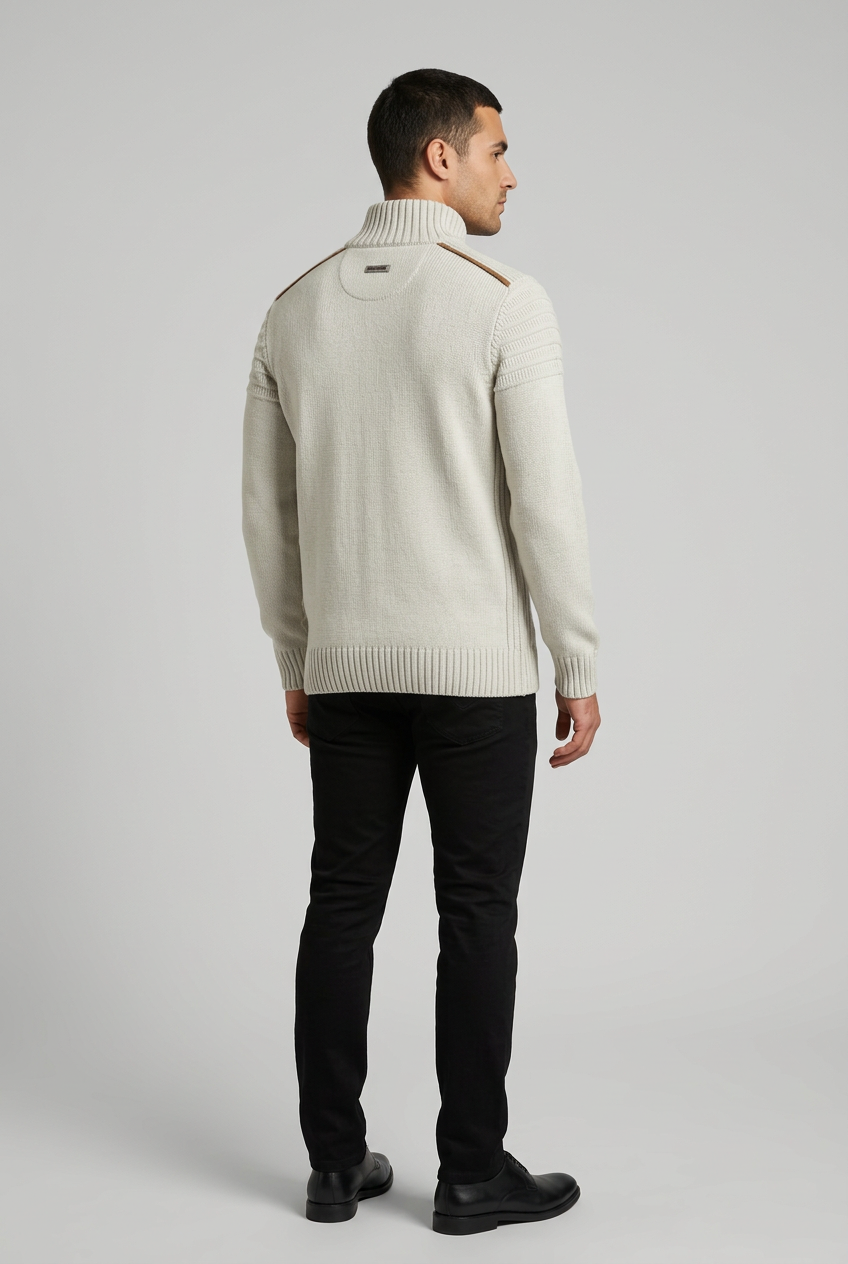 Sweater 77557 Ebony back three-quarter model view
