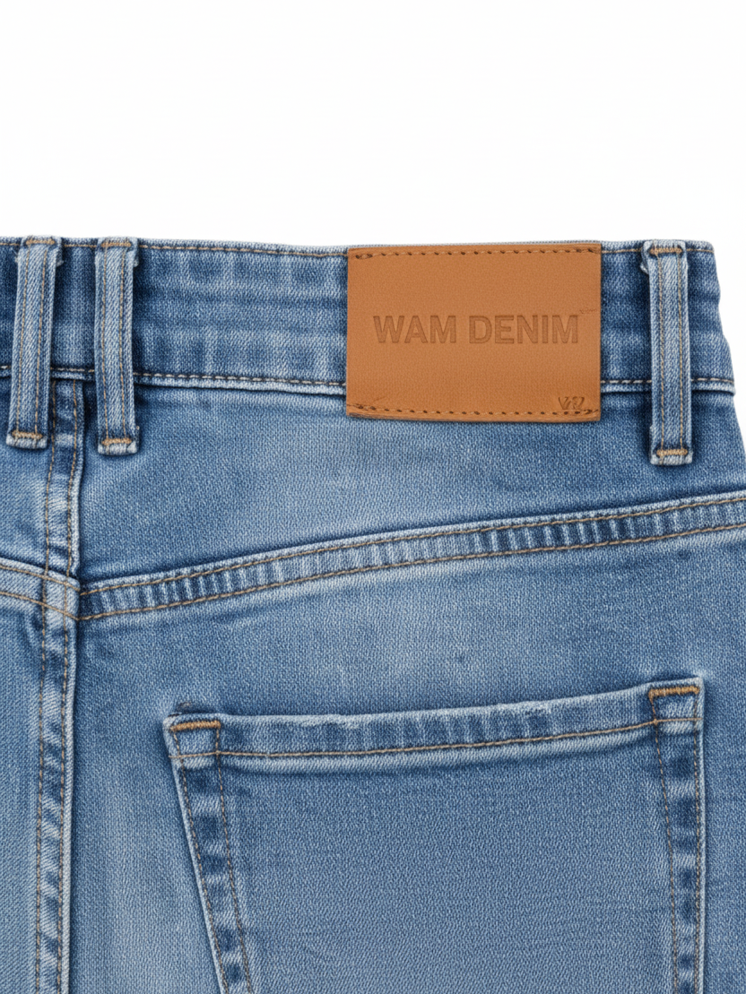 Leather patch close-up - Rylor Light Blue Slim Fit Jeans
