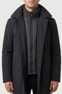 Trek winter jacket open-front collar and inner layer detail