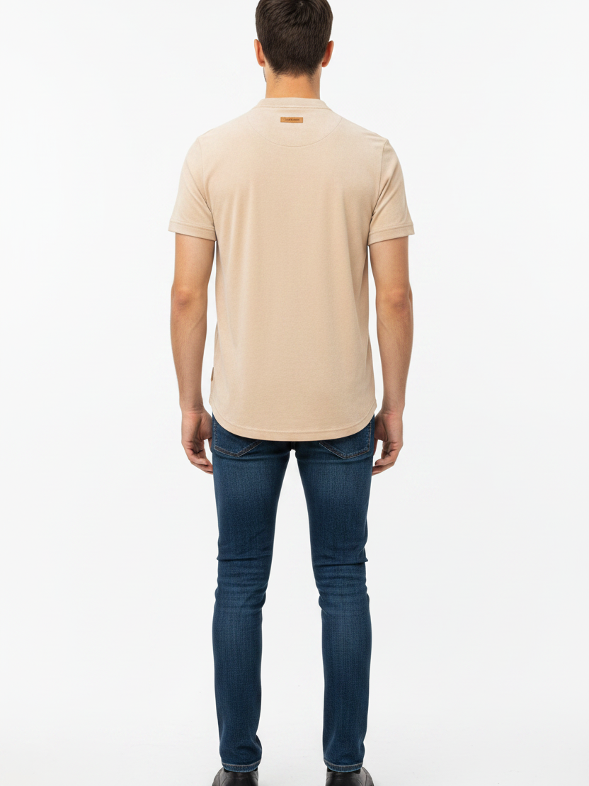 WAM DENIM T-Shirt 79664 Velvet Sand - Back View