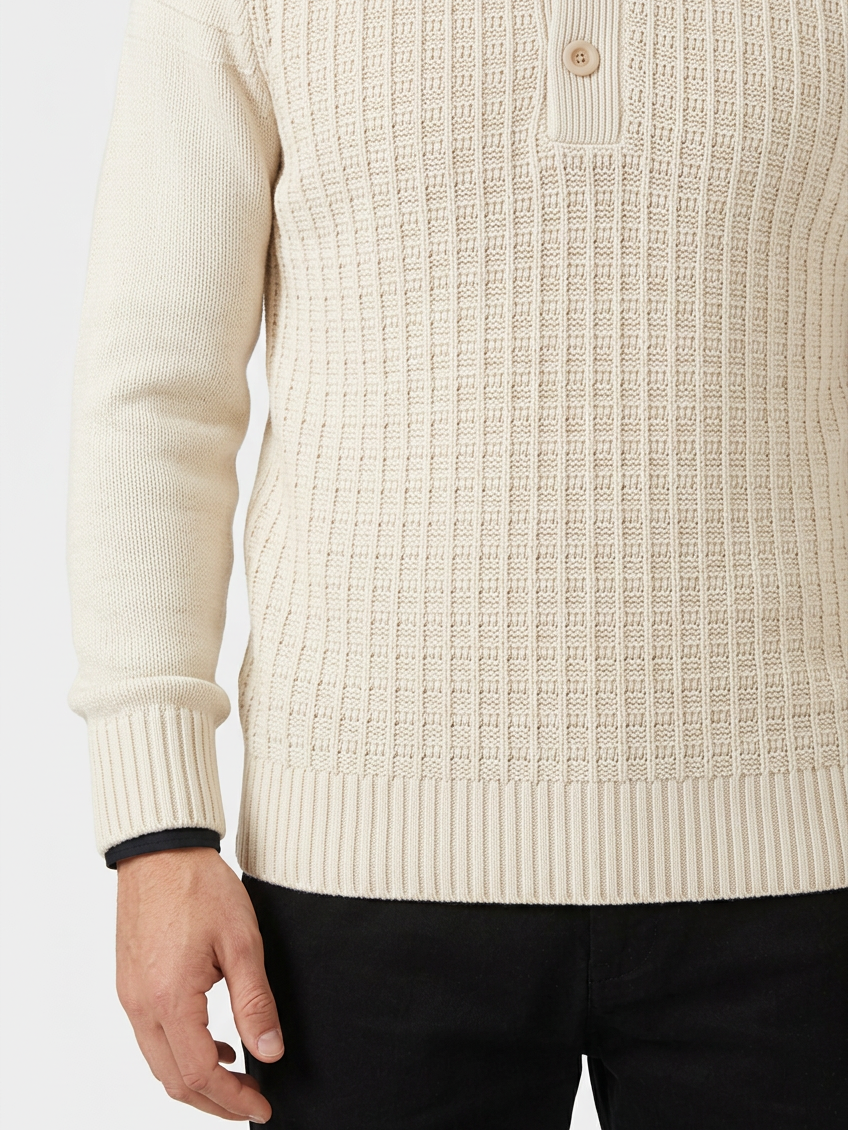 Sweater 77560 Crisp knit cuff and hem detail